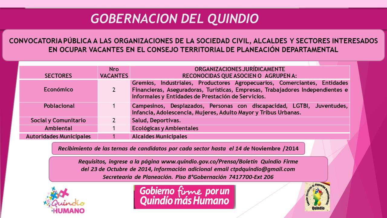 Convocatoria Vacantes CTPD