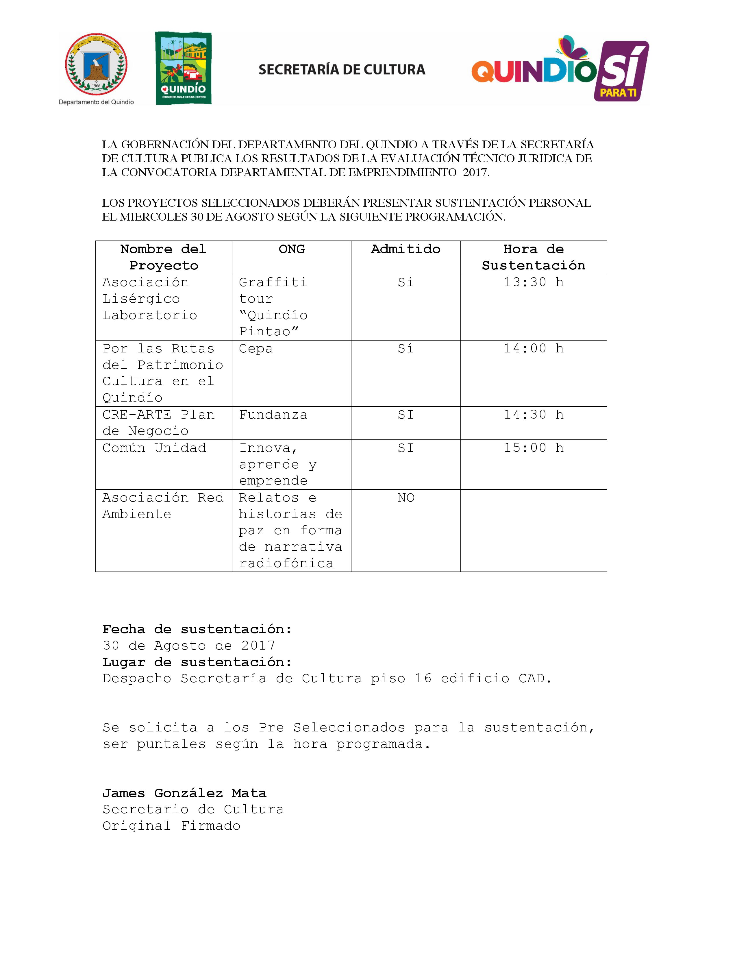 Acta de evaluacion tecnico juridica y citacion a sustentacion personal