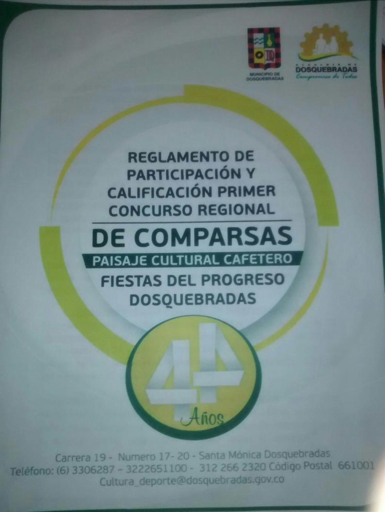 Reglamento participación concurso de comparsas fiestas del progreso dosquebradas 2016-1