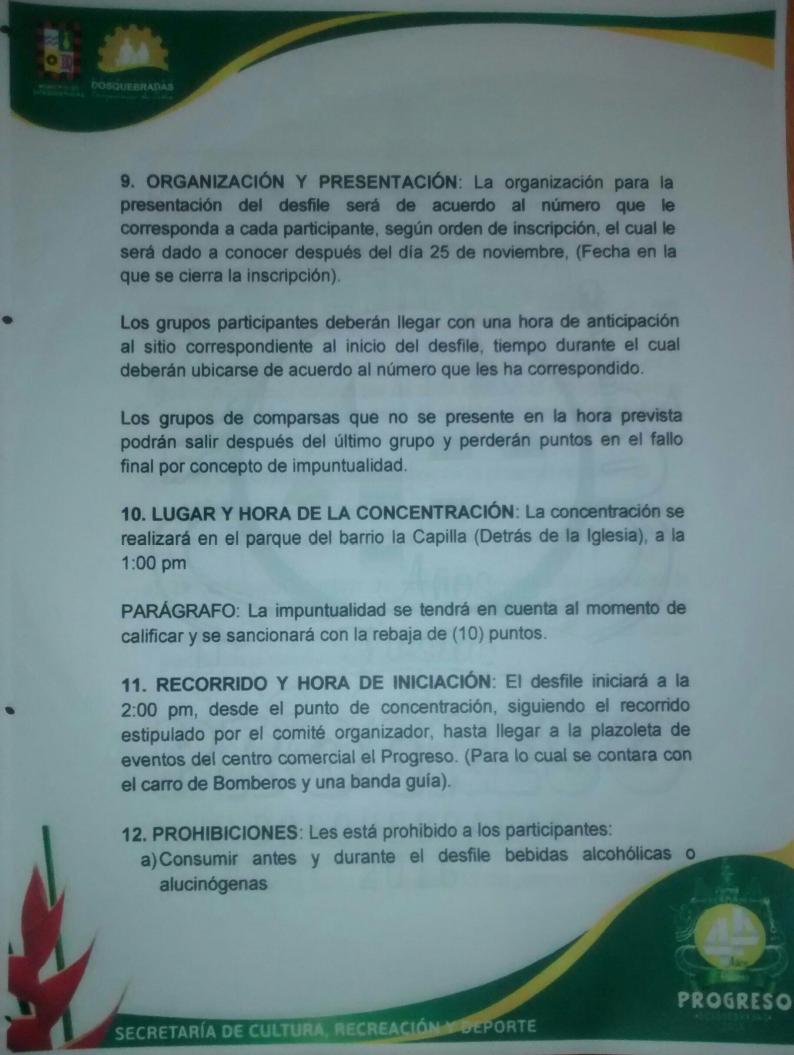 Reglamento participación concurso de comparsas fiestas del progreso dosquebradas 2016-4