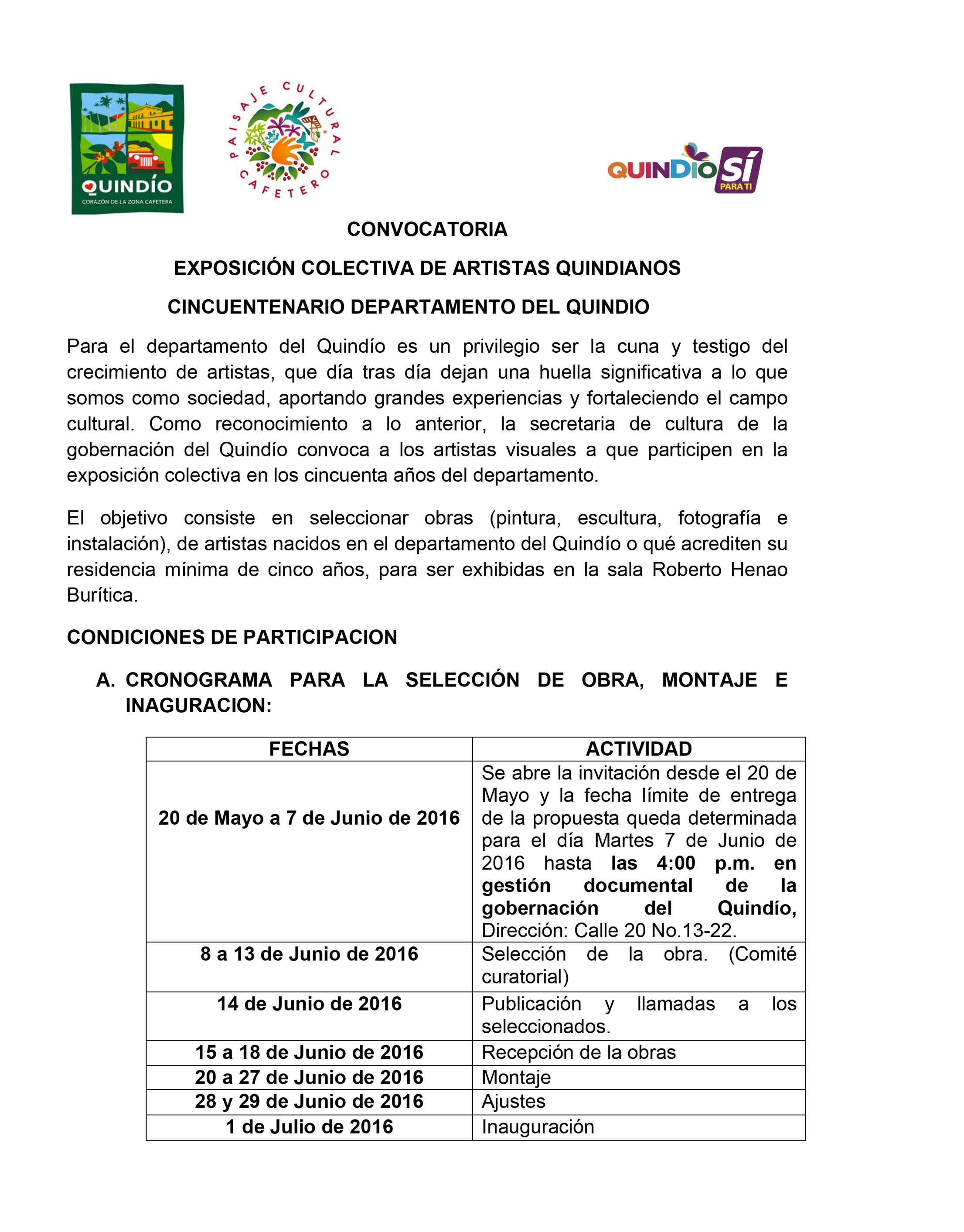 Exposicion colectiva convocatoria-1 de 3