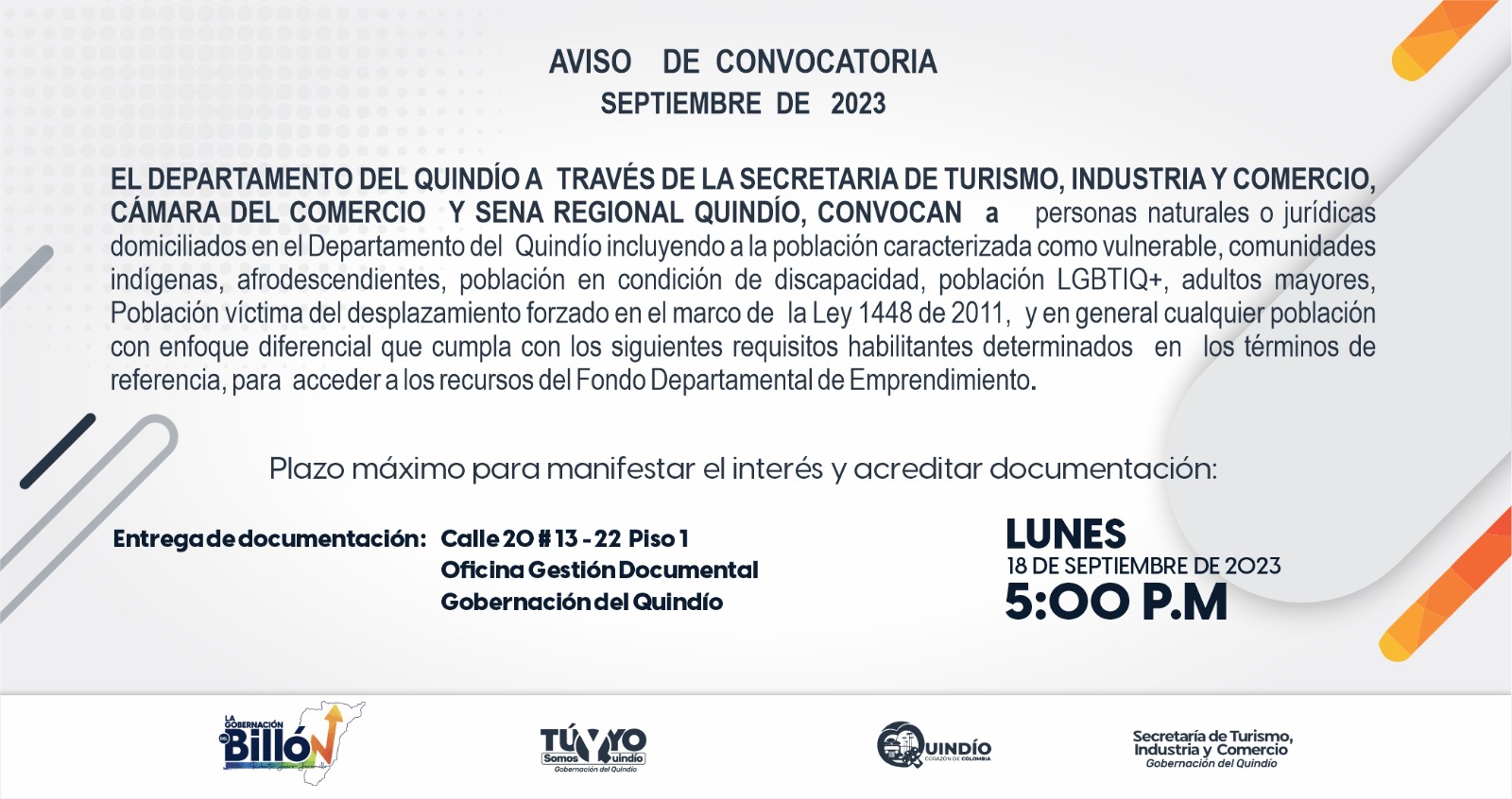 INVITACION PARA  CONVOCATORIA  DEL  12 AL 18 DE SEPTIEMBRE DE 2023.jpeg