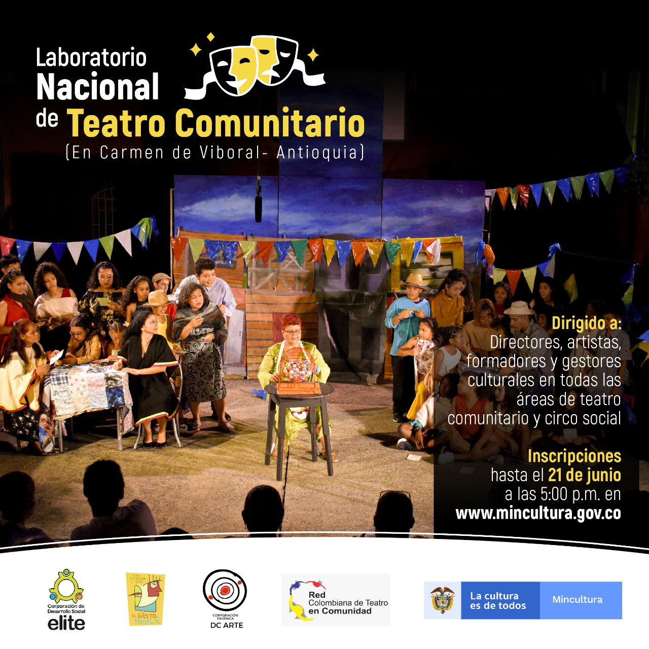 pieza convocatoria Laboratorio Nacional de Teatro Comunitario