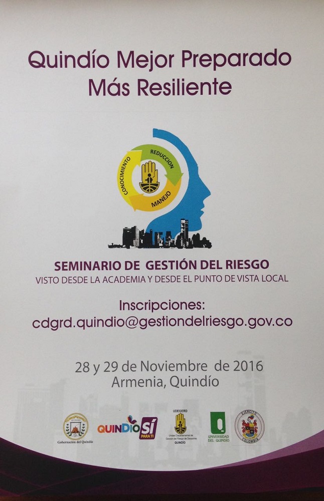 Gobernador del Quindío invita a los ciudadanos a participar del Seminario de Gestión de Riesgo