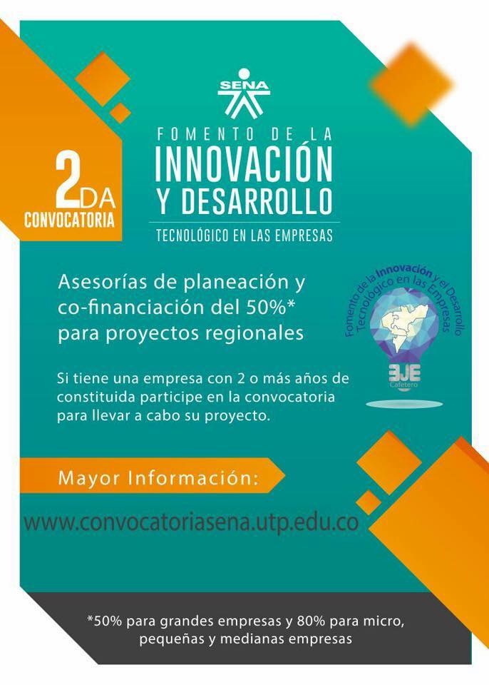 SENA tiene abierta convocatoria para empresarios del Quindío que le apuesten a la Innovación