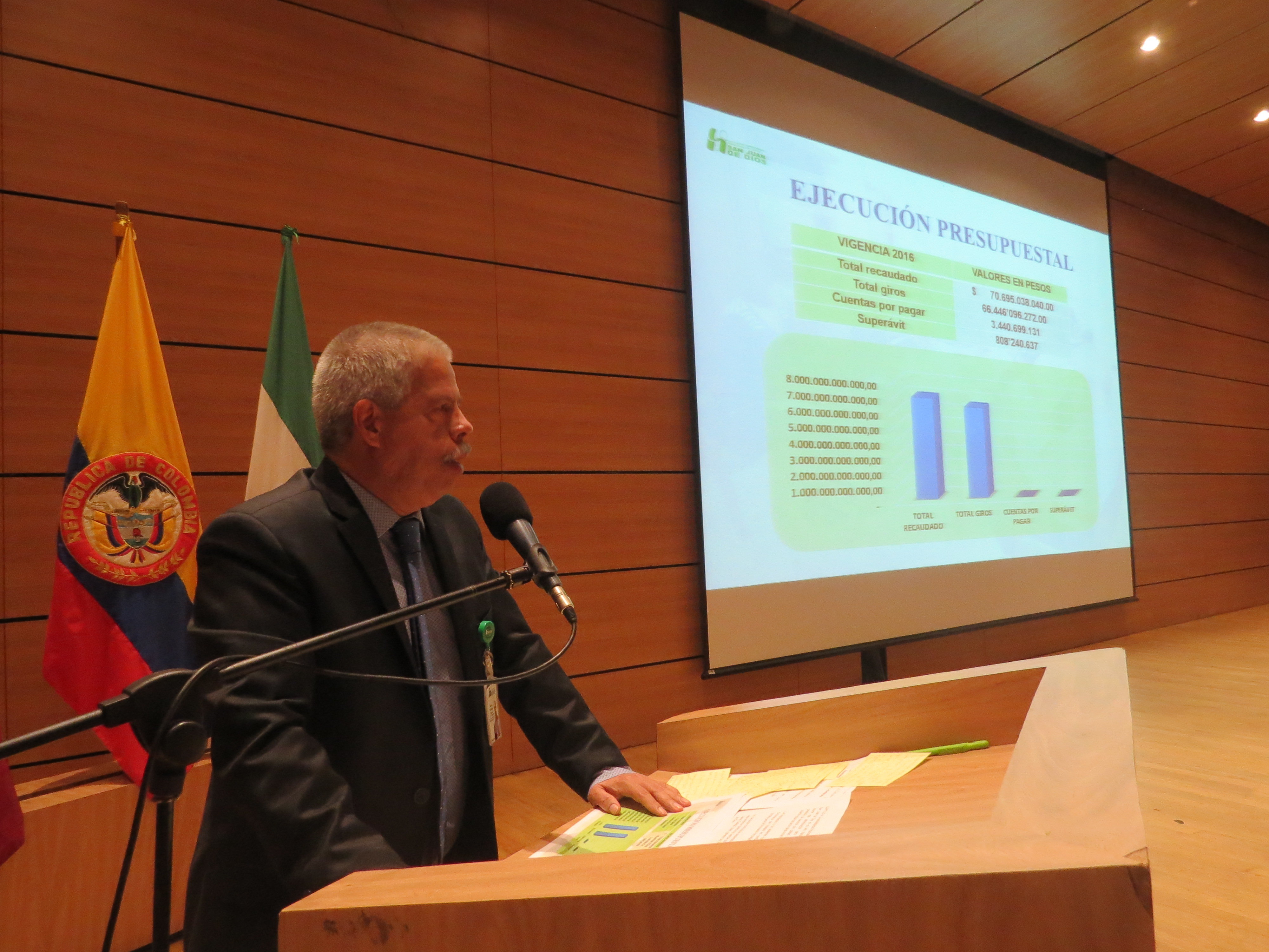 En Audiencia Pública de Rendición de Cuentas gerente del Hospital San Juan de Dios hizo un balance de los resultados obtenidos en 2016