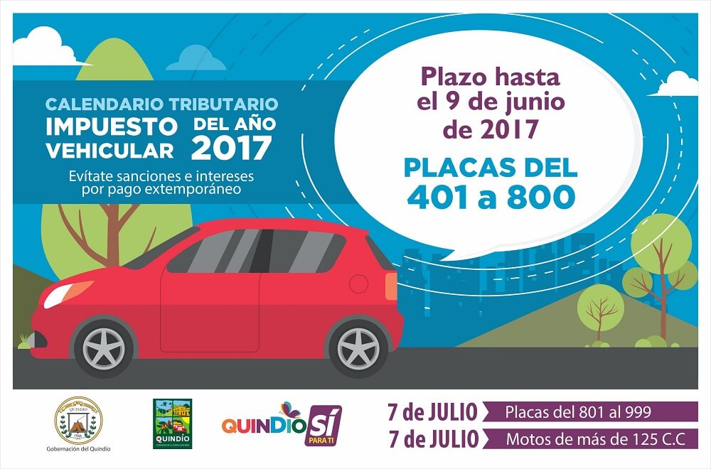 Hoy último plazo para pago del impuesto vehicular de carros con placas 401 a 800