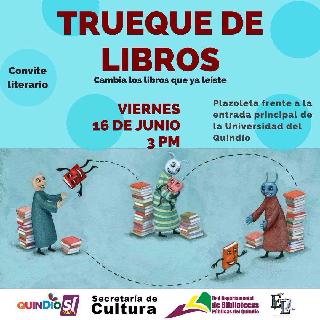 Mañana Trueque de Libros Cambia los libros que ya leíste para promover la lectura en el departamento