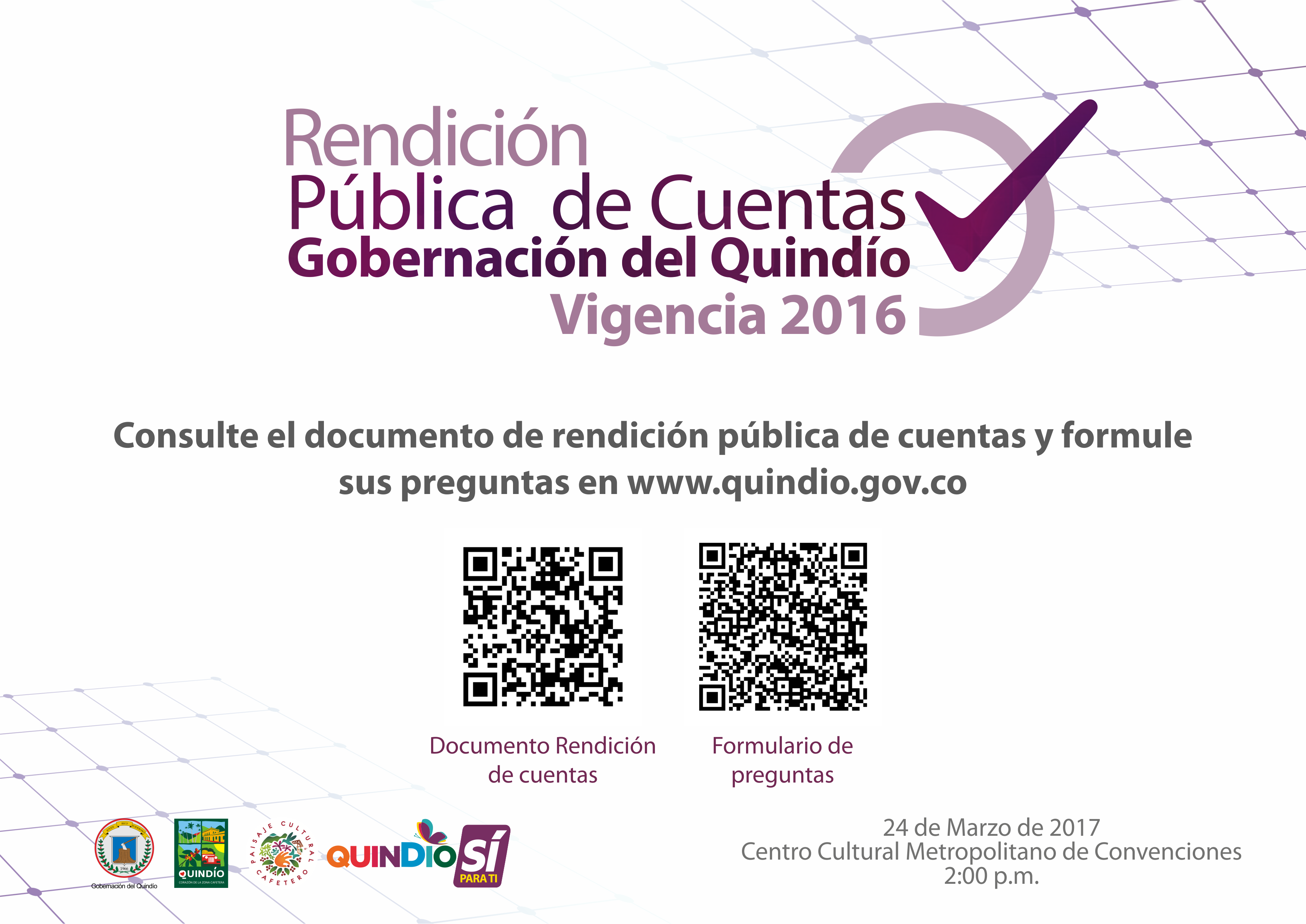 Hoy a partir de las 2 00 p.m. el gobernador del Quindío liderará la jornada de Rendición Pública de Cuentas de su primer año de mandato