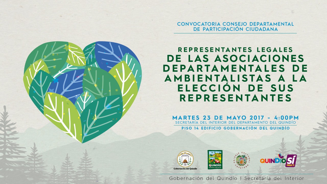 Gobernación del Quindío invita a las asociaciones ambientalistas a la elección de sus representantes al Consejo Departamental de Participación Ciudadana