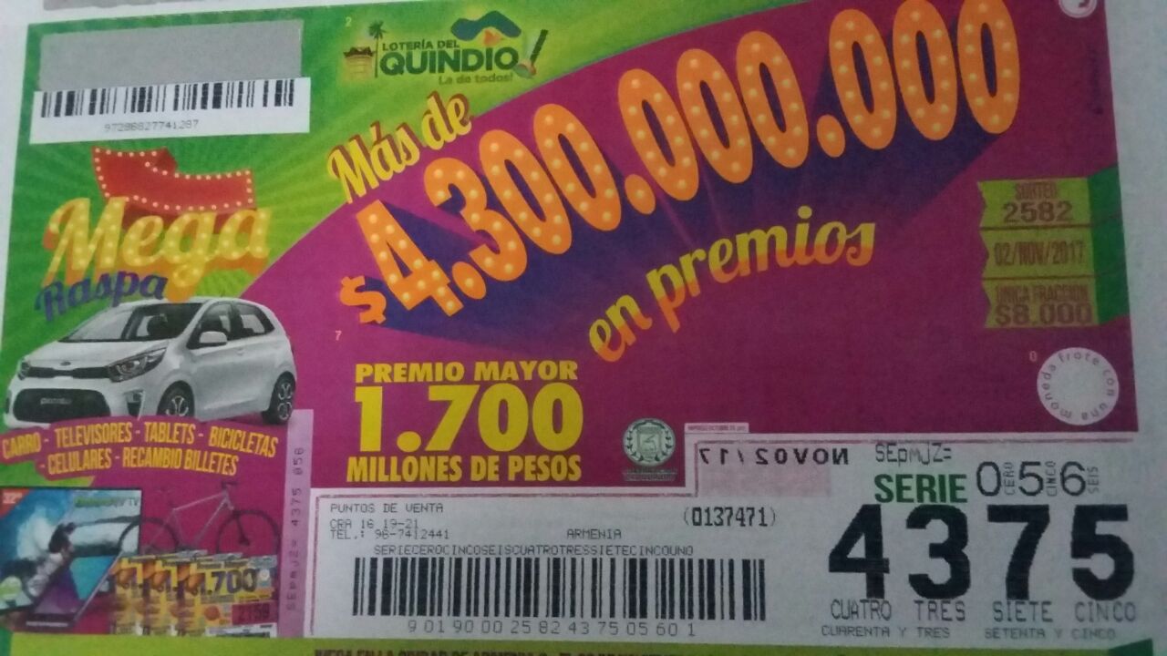 Lotería del Quindío ahora vendrá con ñapa para sus jugadores