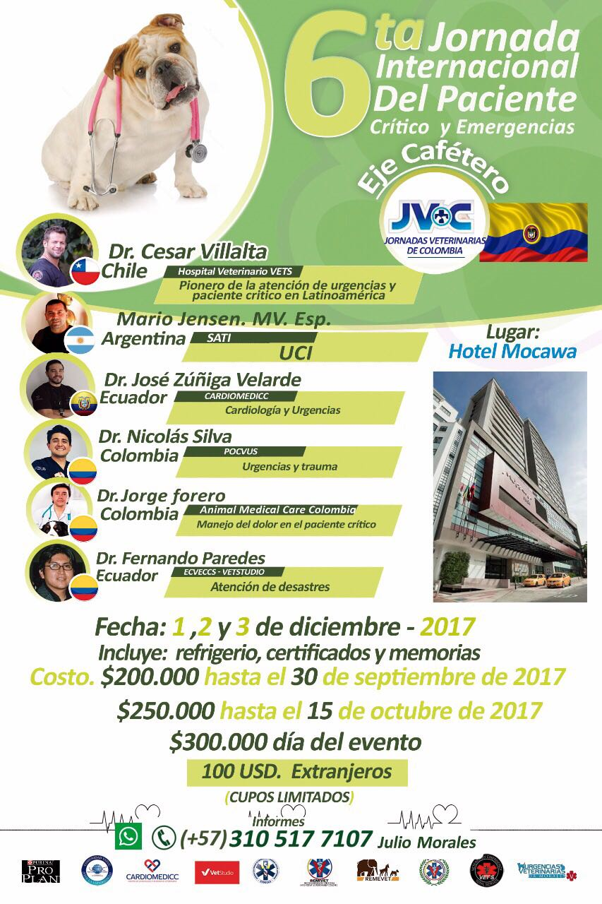 Quindío recibirá a más de 500 veterinarios de América Latina gracias a la VI Jornada Internacional del Paciente Crítico y Emergencias