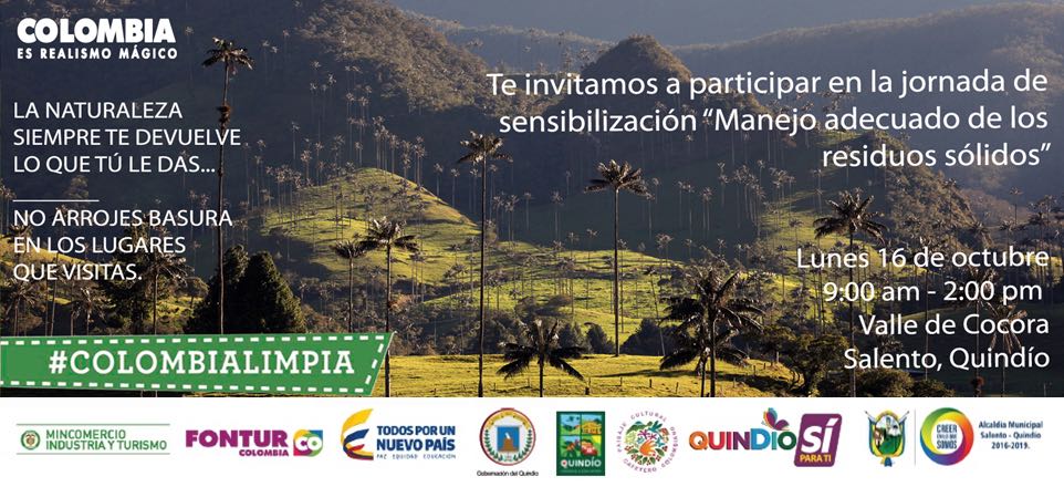 Con la campaña Colombia Limpia Gobernación del Quindío busca crear conciencia ambiental en los turistas que visiten el Valle de Cocora