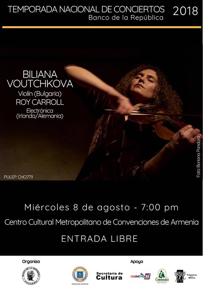 Hoy violinista búlgara y compositor irlandés darán concierto gratis en el Centro de Convenciones