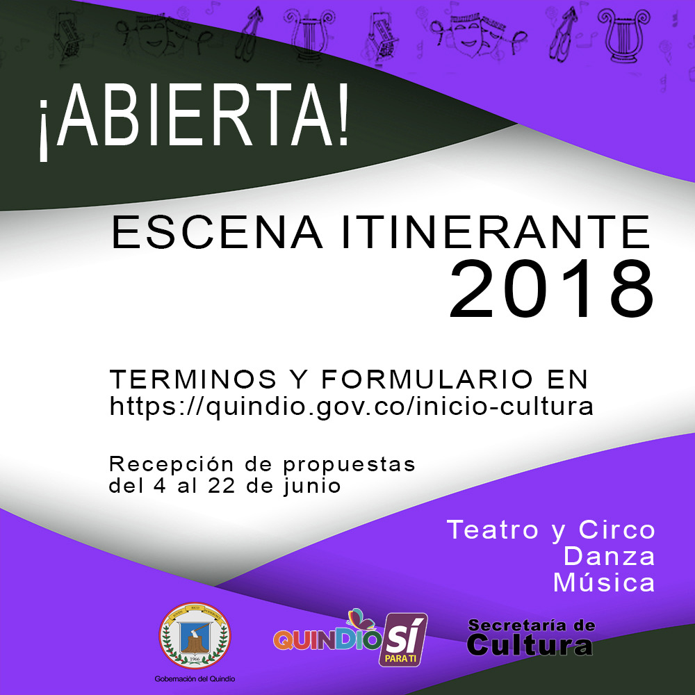 Hasta el 22 de junio estará abierta la convocatoria Escena Itinerante del gobierno departamental