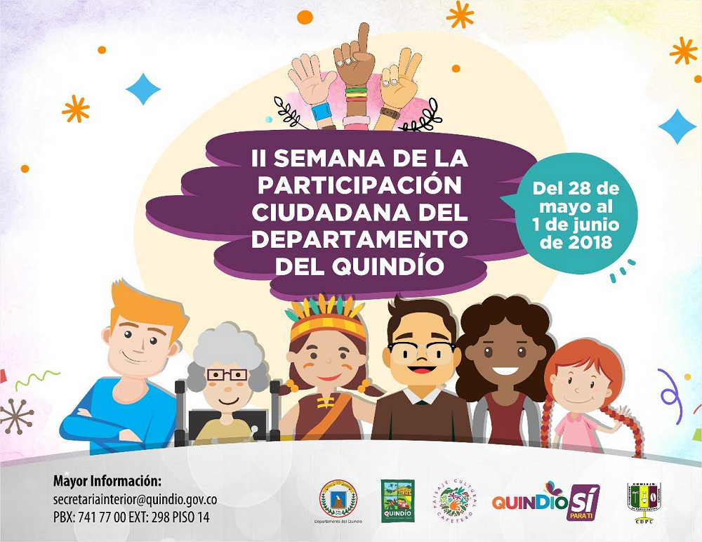 A partir del 28 de mayo se vivirá la II Semana de la Participación Ciudadana del Quindío