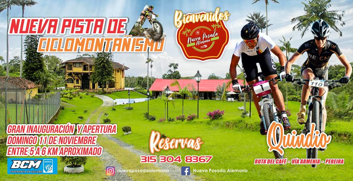 11 de noviembre se inaugurará primera pista de ciclomontañismo en el Quindío