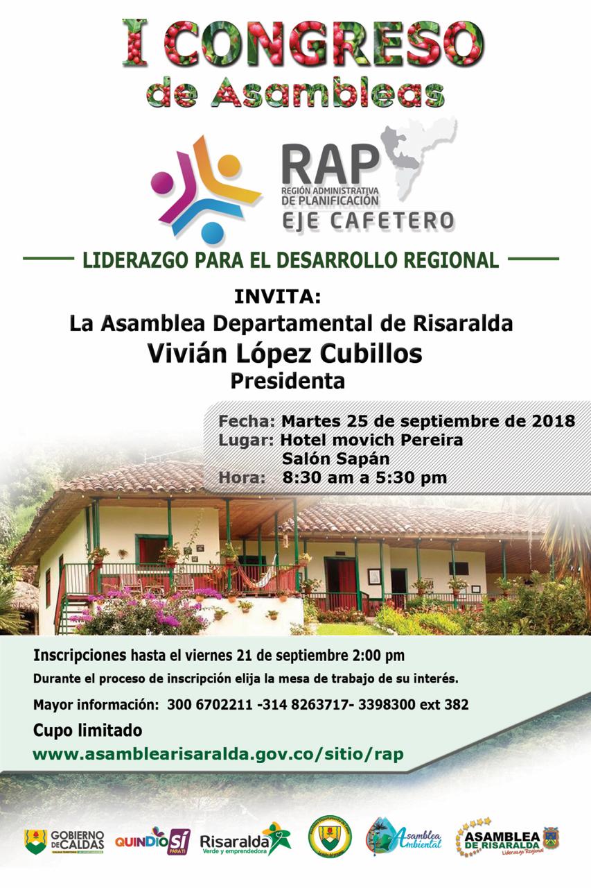 Hoy se cumplirá el Primer Congreso de Asambleas RAP Eje Cafetero